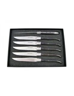 COFFRET 6 COUTEAUX DE TABLE - LAGUIOLE - EBENE