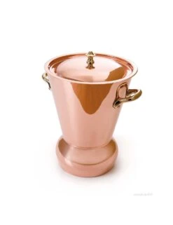 MARMITE POMME VAPEUR CONIQUE CUIVRE AVEC COUVERCLE D16