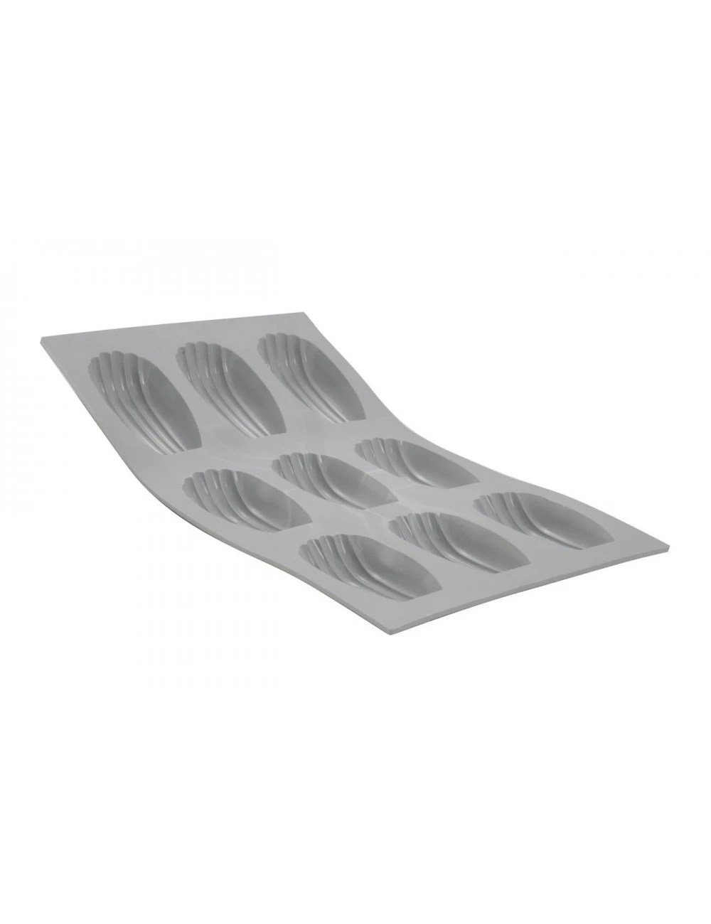 PLAQUE 1/3 ELASTOMOULE - 9 MADELEINES 3 PLAQUE 1/3 ELASTOMOULE - 9 MADELEINES