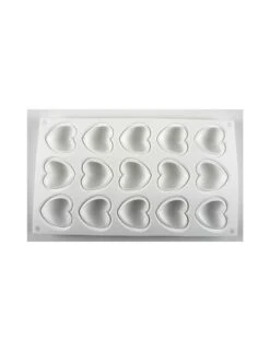 PLAQUE SILIKOMART - 15 COEURS BOMBES -Outils Patisserie plaque silikomart 15 coeurs bombes 2