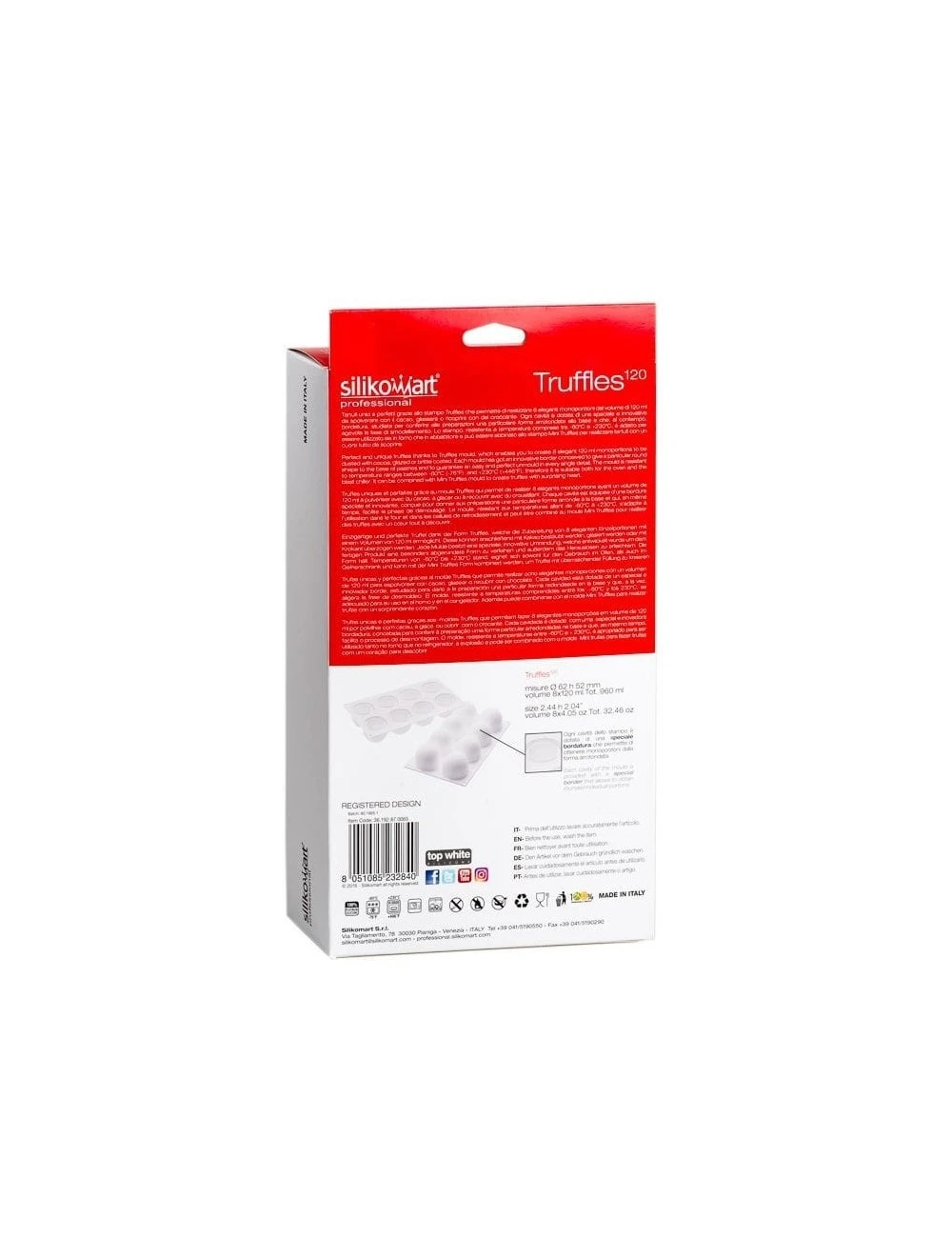 PLAQUE SILIKOMART - 8 TRUFFES 4 PLAQUE SILIKOMART - 8 TRUFFES – Image 2