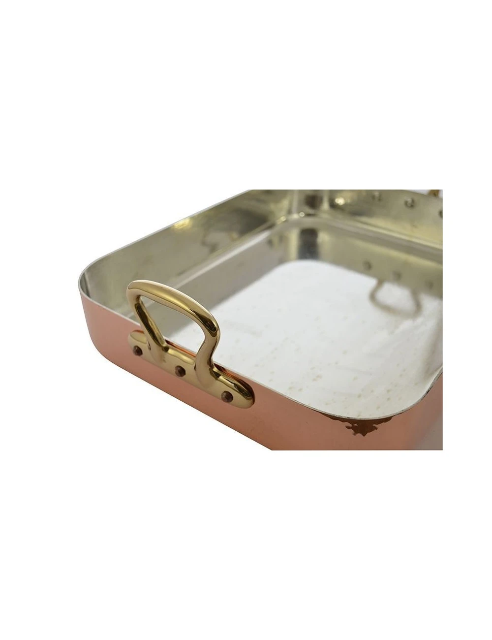 PLAT A ROTIR CUIVRE ETAME POIGNEES FIXES 4 PLAT A ROTIR CUIVRE ETAME POIGNEES FIXES – Image 2