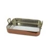 PLAT A ROTIR CUIVRE ETAME POIGNEES FIXES -Outils Patisserie plat a rotir cuivre etame poignees fixes