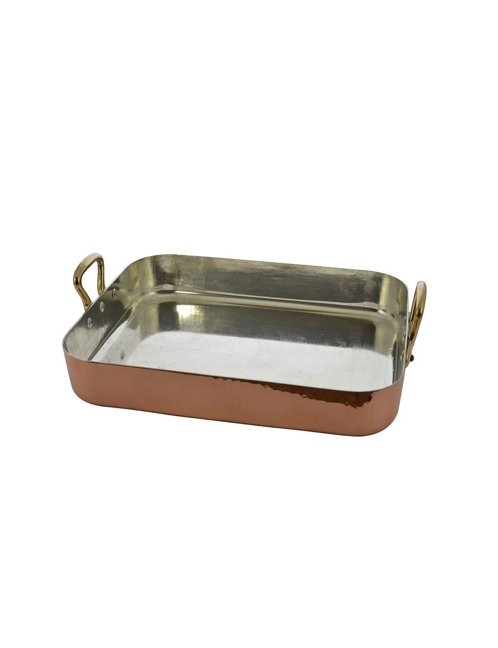 PLAT A ROTIR CUIVRE ETAME POIGNEES FIXES 3 PLAT A ROTIR CUIVRE ETAME POIGNEES FIXES