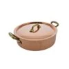 PLAT A SAUTER CUIVRE ETAME AVEC POIGNEES AVEC COUVERCLE -Outils Patisserie plat a sauter cuivre etame avec poignees avec couvercle