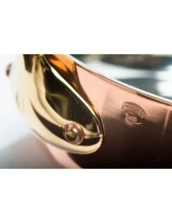 PLAT A SAUTER CUIVRE ETAME EXTRA FORT AVEC QUEUE BRONZE -Outils Patisserie plat a sauter cuivre etame extra fort avec queue bronze 2