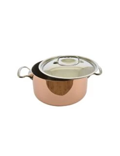 De Buyer BASSINE A RAGOUT CUIVRE INDUCTION COUVERCLE INOX -Outils Patisserie ragout cuivre induction couvercle inox 2